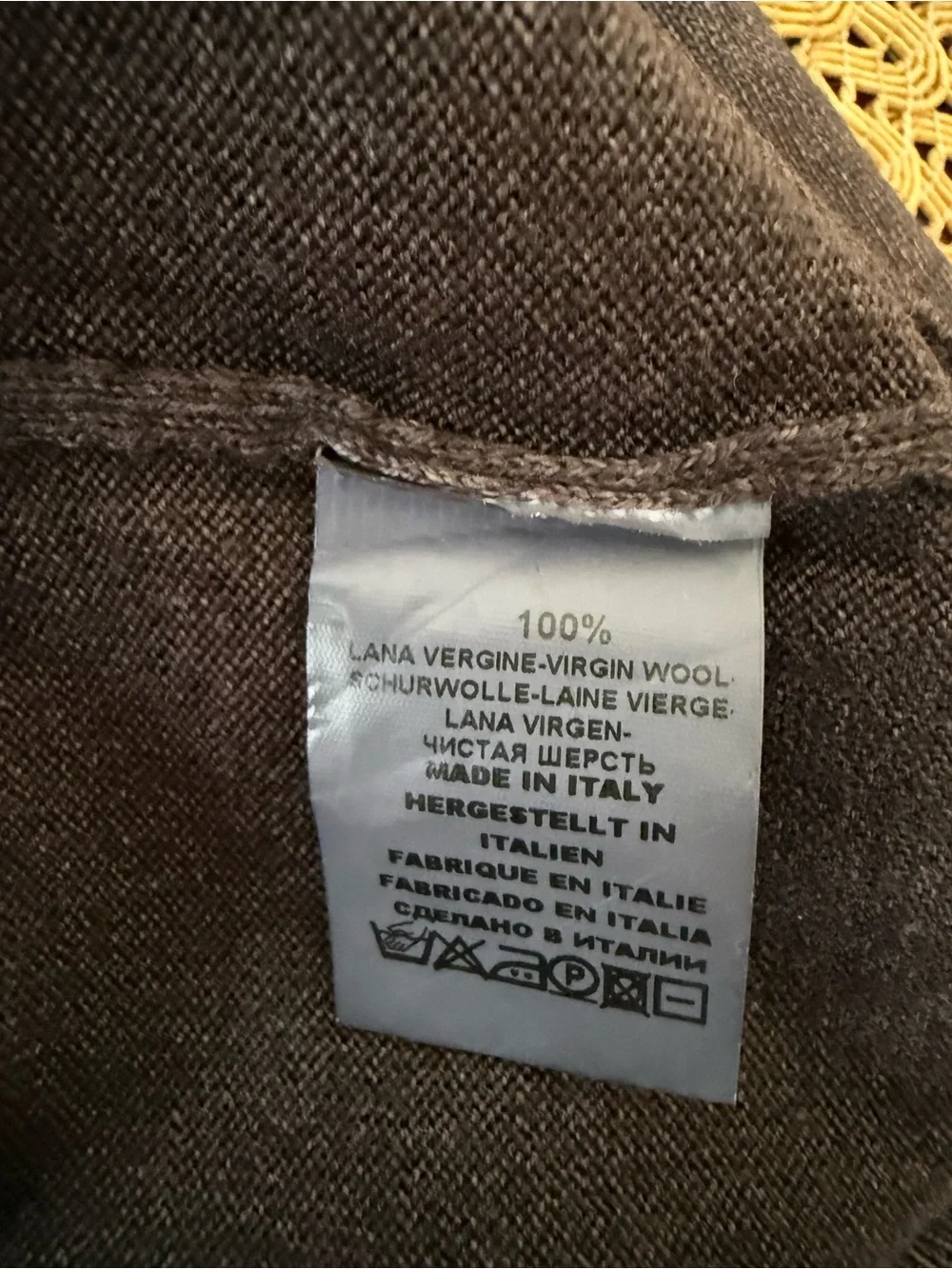 Gran Sasso Vintage Made in Italy 100% Virgin Wool V-Neck Sweater Brown Large